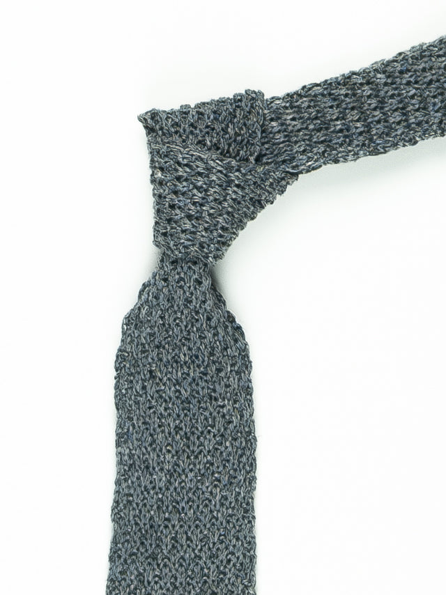 Inis Meain Linen Knitted Tie - Stone