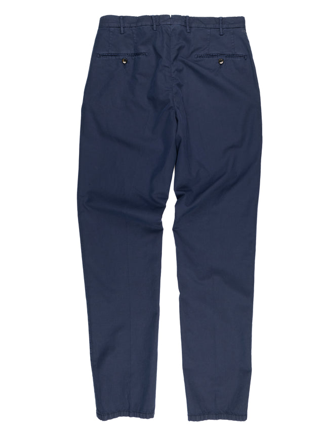 MCS Cotton/Linen Stretch Twill Trouser - Navy