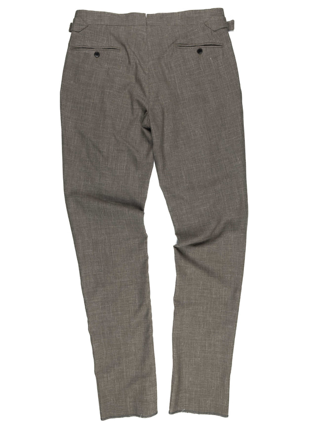 MCS Wool/Silk/Linen Fresco Pleated Trouser - Taupe