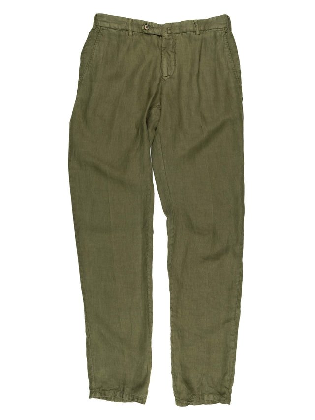 MCS Linen Twill Garment Dyed Two Button Suit - Olive