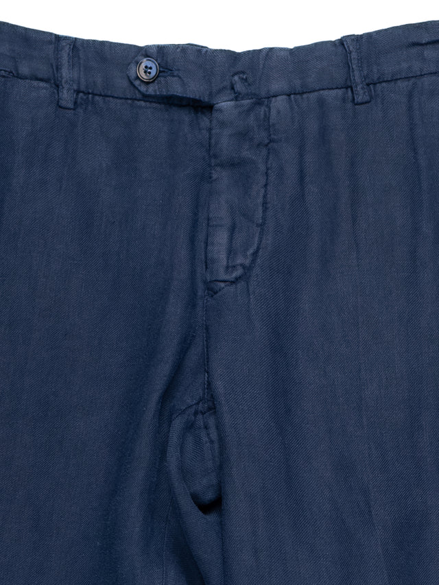 MCS Linen Twill Garment Dyed Two Button Suit - Navy