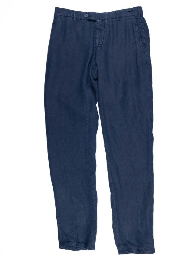 MCS Linen Twill Garment Dyed Two Button Suit - Navy