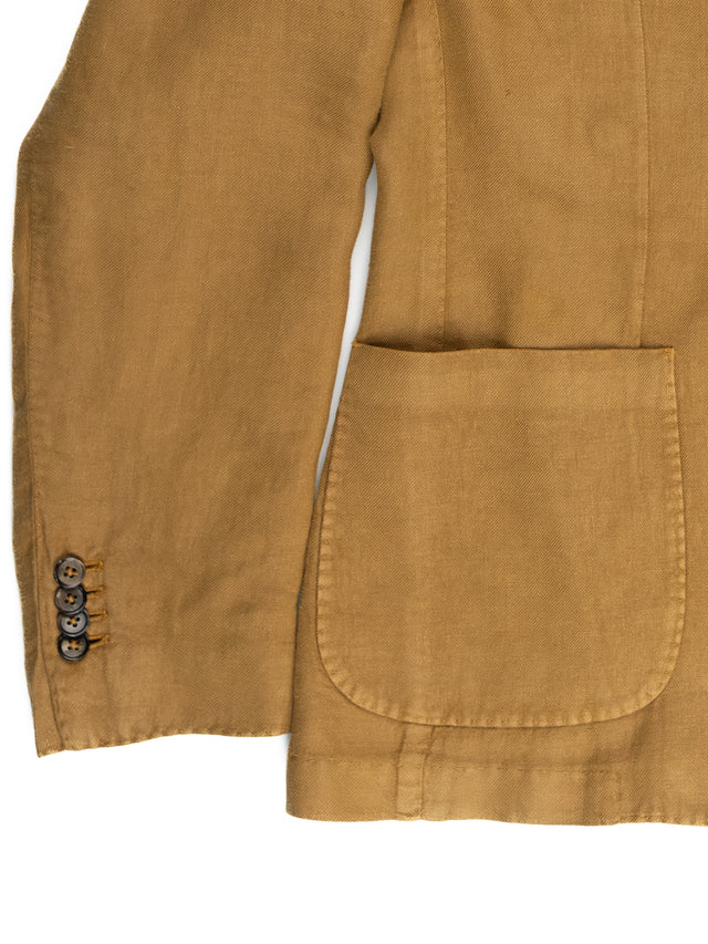 MCS Linen Twill Garment Dyed Two Button Suit - Tan