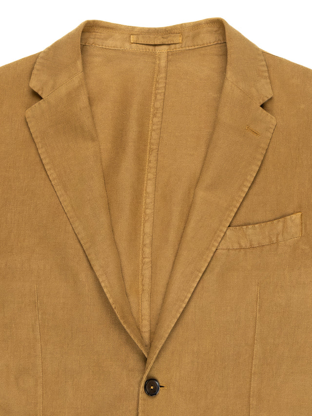 MCS Linen Twill Garment Dyed Two Button Suit - Tan