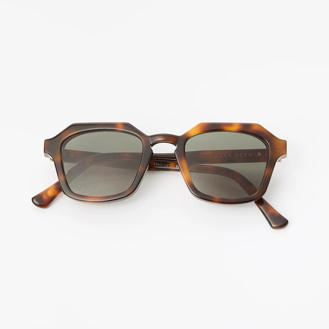 Oscar Deen Diego Sunglasses - Tortoise/Green