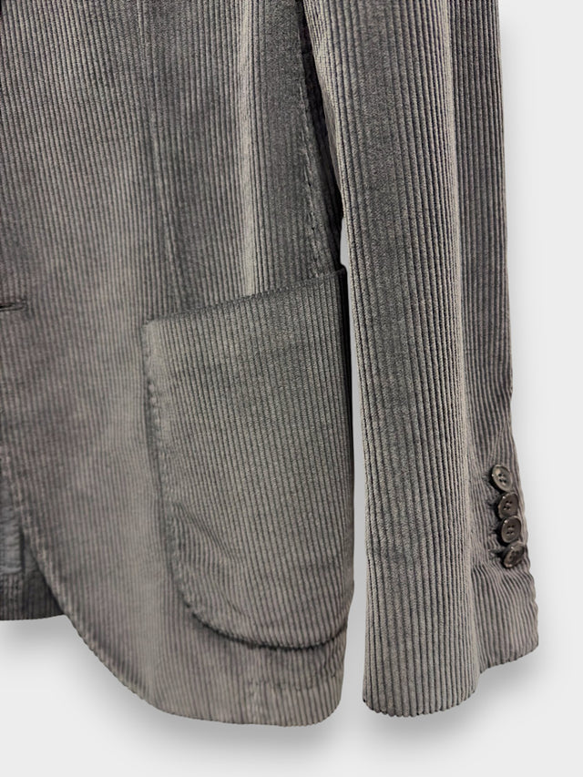 MCS Cotton Wale Cord Rolled Three Button Blazer - Charcoal