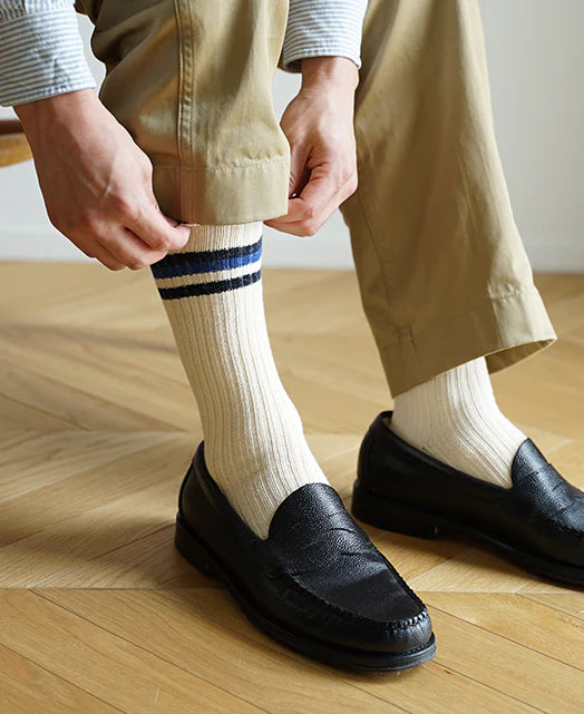 Kamakura Vintage Ivy Socks - Blue