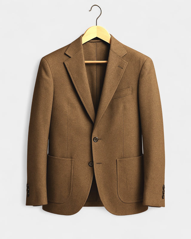 MCS Brushed Cotton Herringbone Two Button Blazer