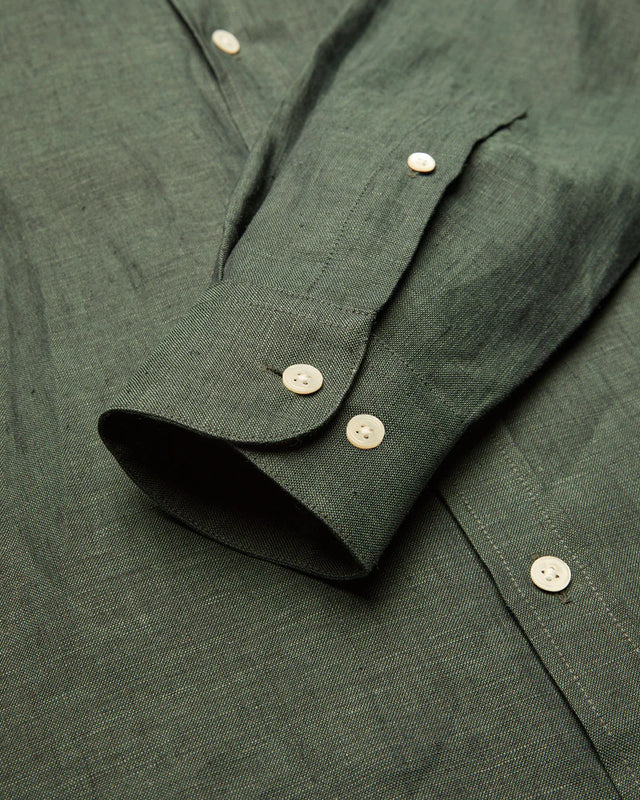 Portuguese Flannel Linen Shirt - Dry Green