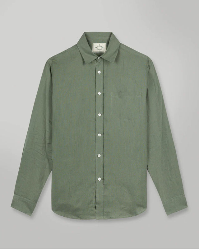 Portuguese Flannel Linen Shirt - Dry Green