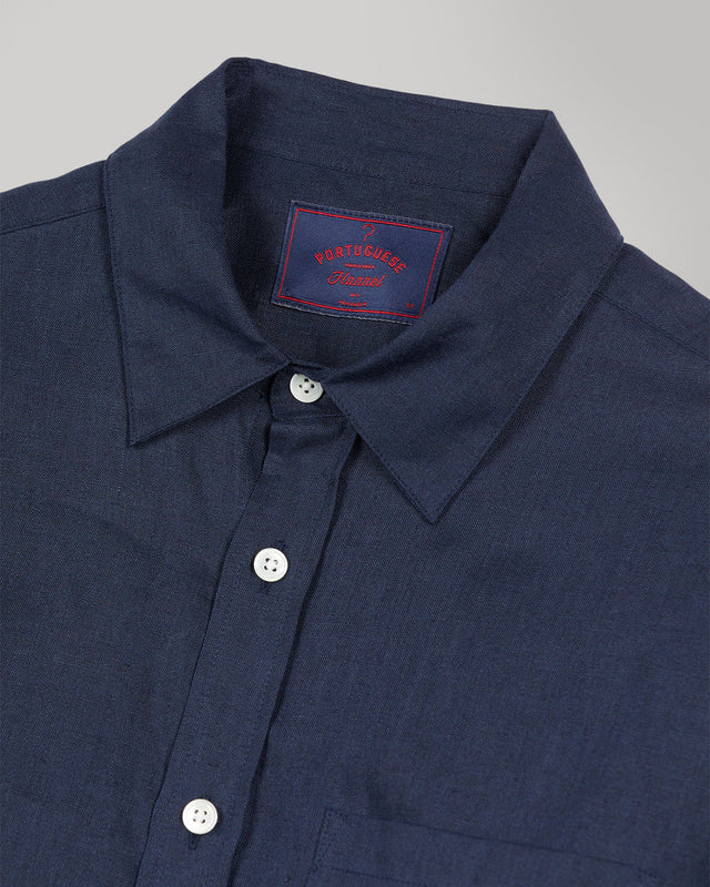 Portuguese Flannel Linen Shirt - Navy
