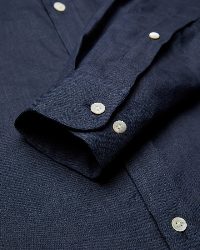Portuguese Flannel Linen Shirt - Navy