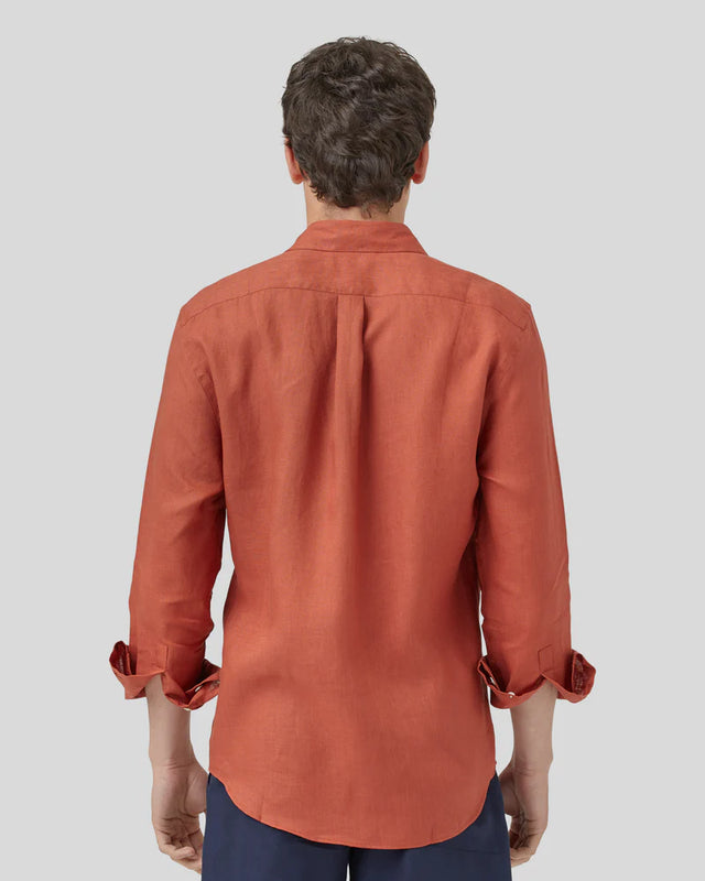 Portuguese Flannel Linen Shirt - Terracotta