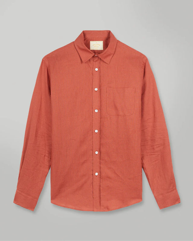 Portuguese Flannel Linen Shirt - Terracotta