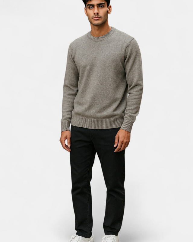MCS Lambswool Crew Neck Pullover - Light Grey