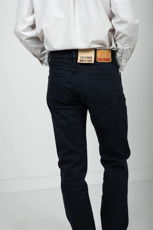 C.O.F. Studio M7 Comfort Selvedge Denim Jean - Black Rinsed