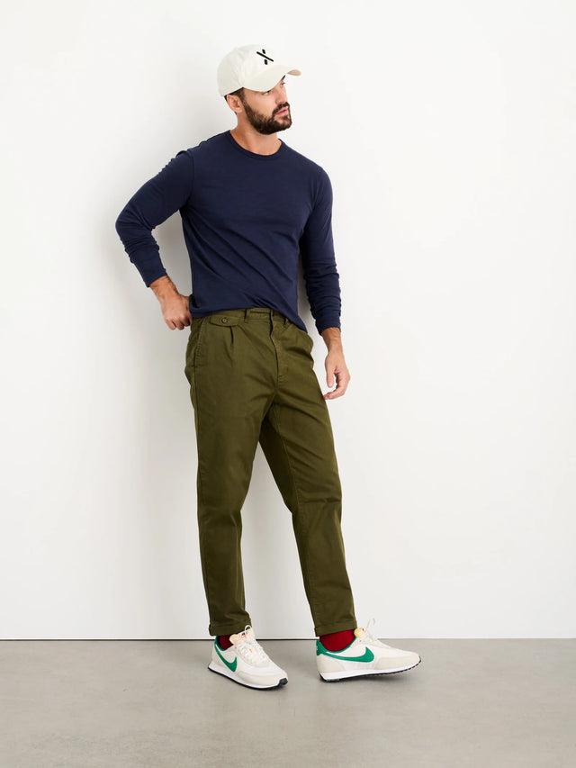 Alex Mill Standard Pleated Pant - Military Olive