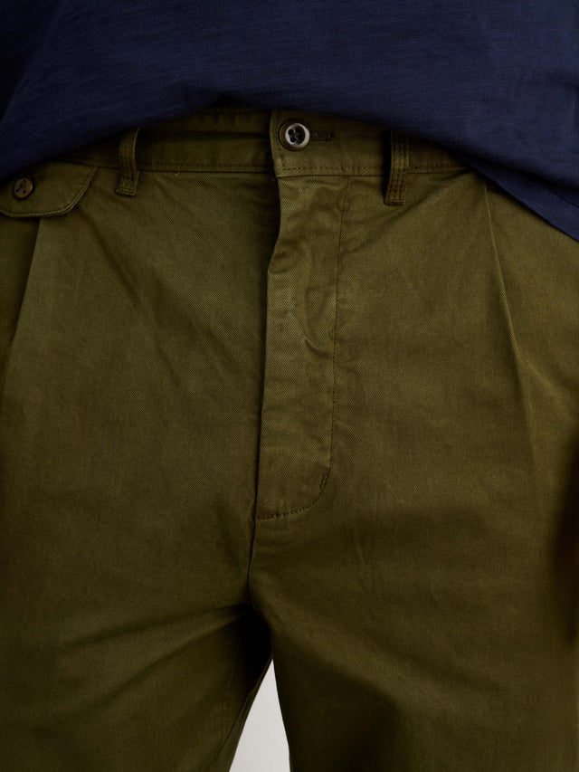 Alex Mill Standard Pleated Pant - Military Olive