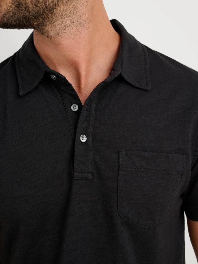 Alex Mill Standard Polo in Slub Cotton - Black