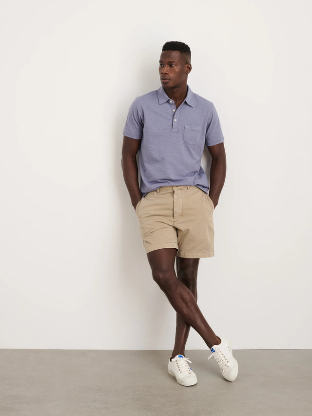 Alex Mill Flat Front Short in Vintage Wash Chino - Vintage Khaki