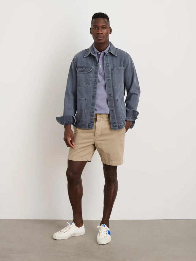 Alex Mill Flat Front Short in Vintage Wash Chino - Vintage Khaki