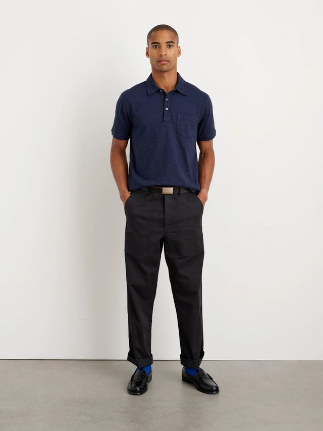 Alex Mill Standard Polo in Slub Cotton - Navy