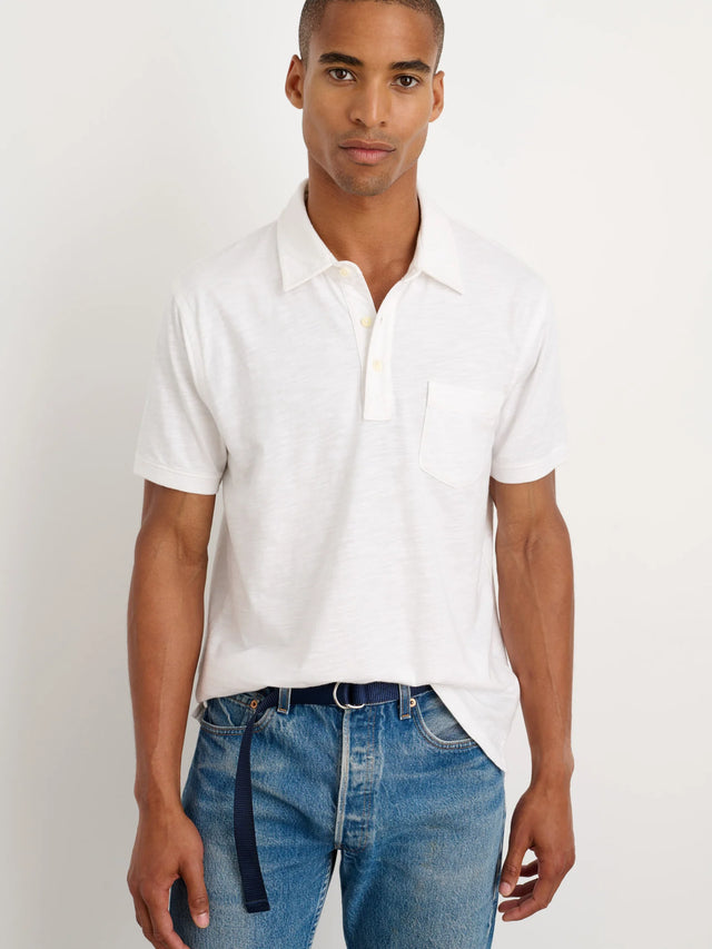 Alex Mill Standard Polo in Slub Cotton - White
