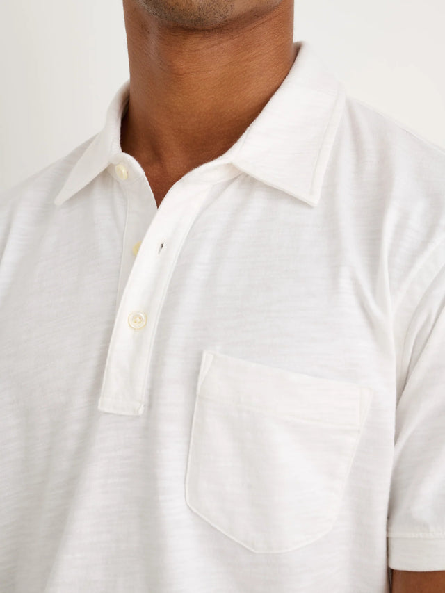 Alex Mill Standard Polo in Slub Cotton - White