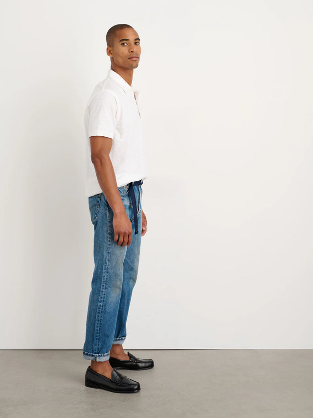 Alex Mill Standard Polo in Slub Cotton - White