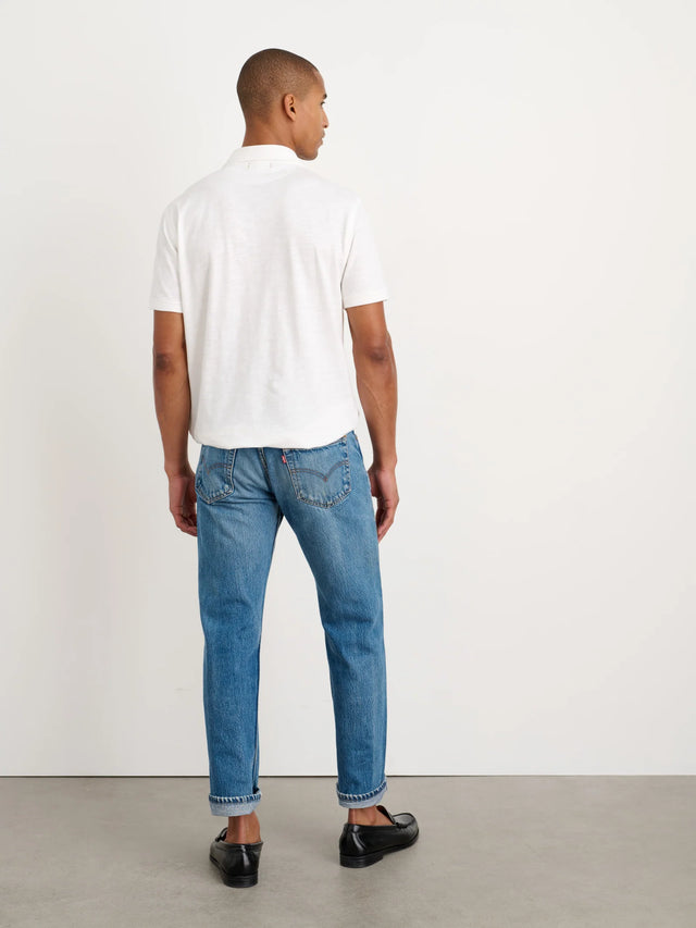 Alex Mill Standard Polo in Slub Cotton - White