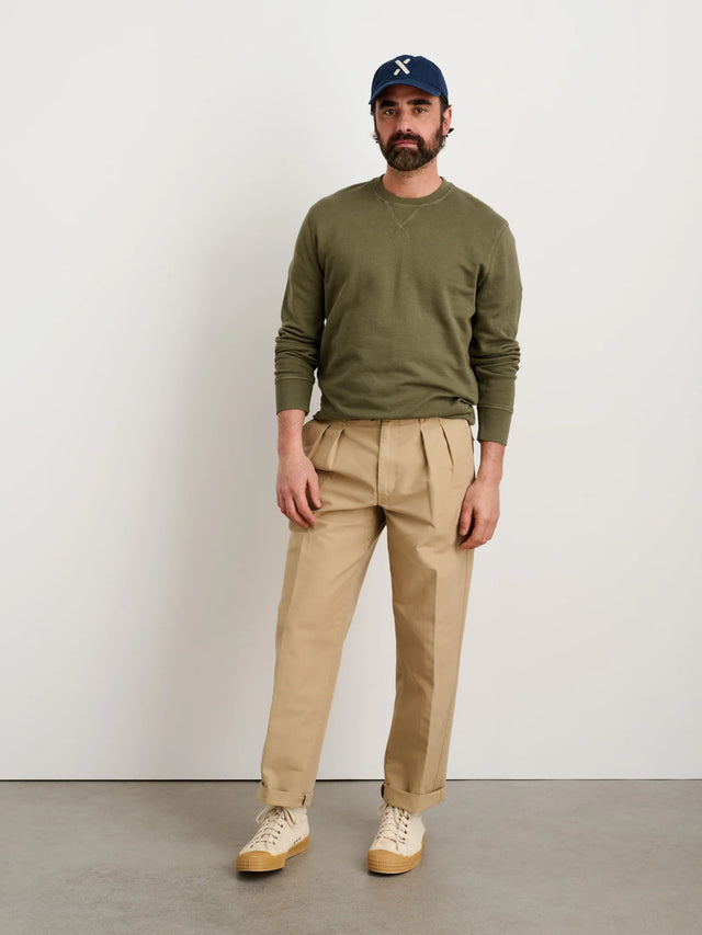 Alex Mill Garment Dyed Light Weight Cotton Pullover - Bay Leaf