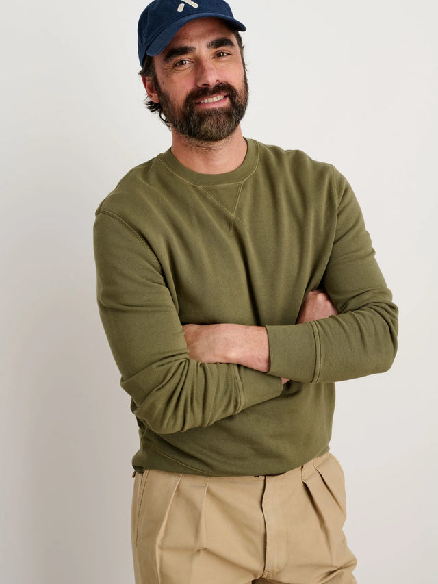 Alex Mill Garment Dyed Light Weight Cotton Pullover - Bay Leaf