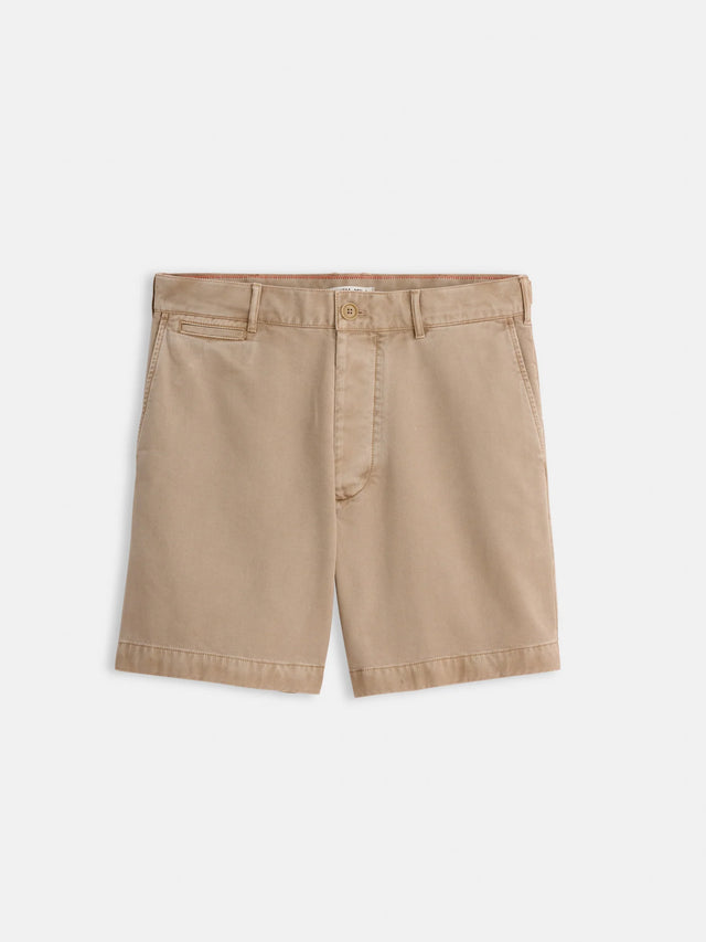 Alex Mill Flat Front Short in Vintage Wash Chino - Vintage Khaki