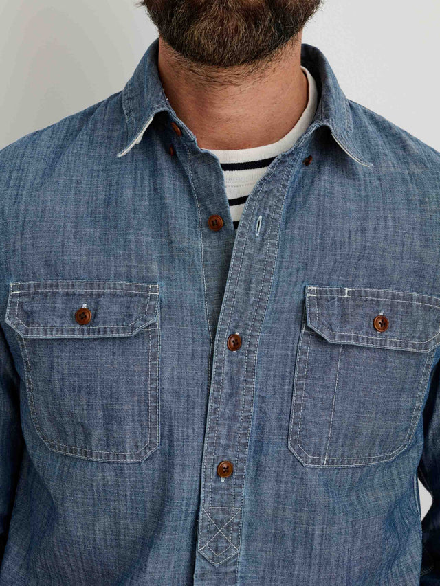 Alex Mill Work Shirt in Chambray - Light Wash