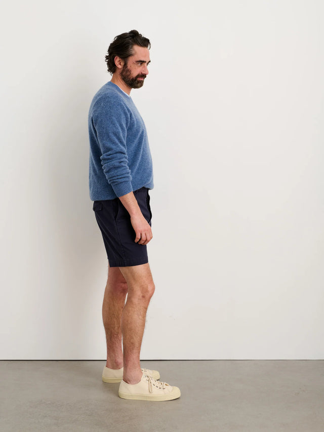 Alex Mill Flat Front Short in Vintage Wash Chino - Dark Navy