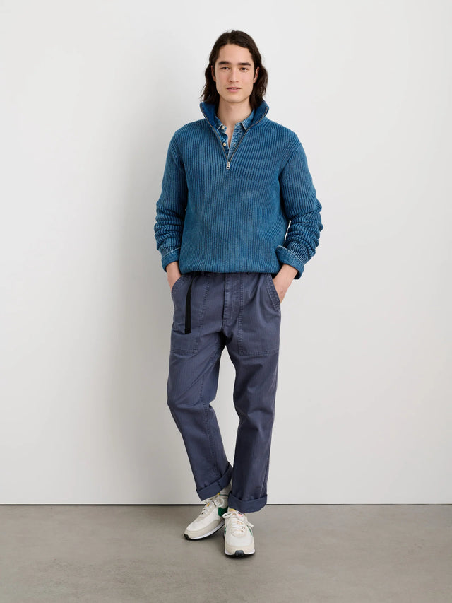 Alex Mill Indigo Half Zip Cotton Sweater