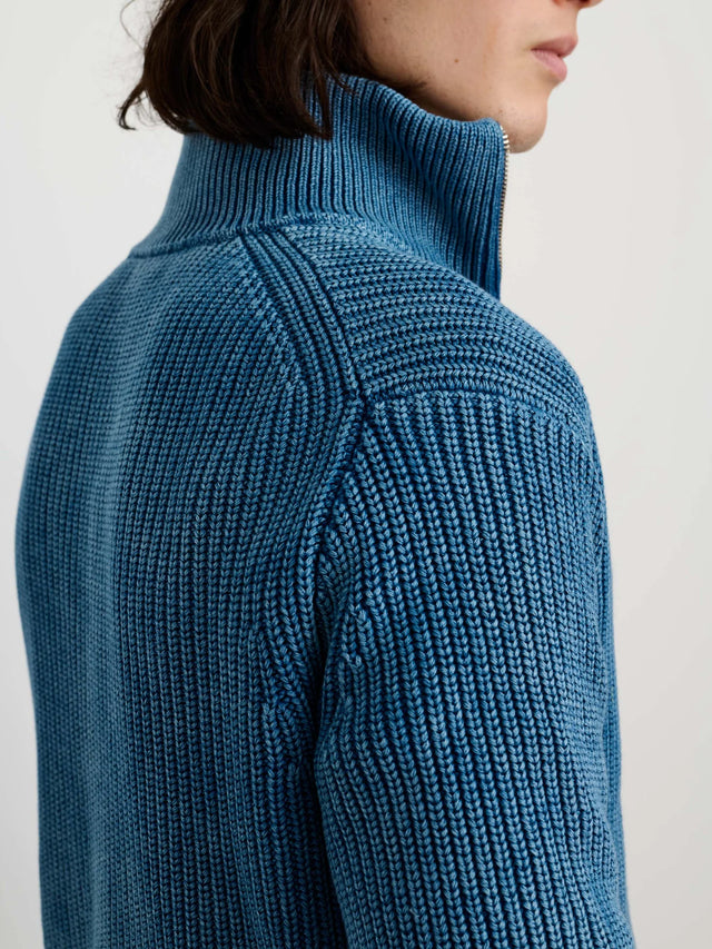 Alex Mill Indigo Half Zip Cotton Sweater