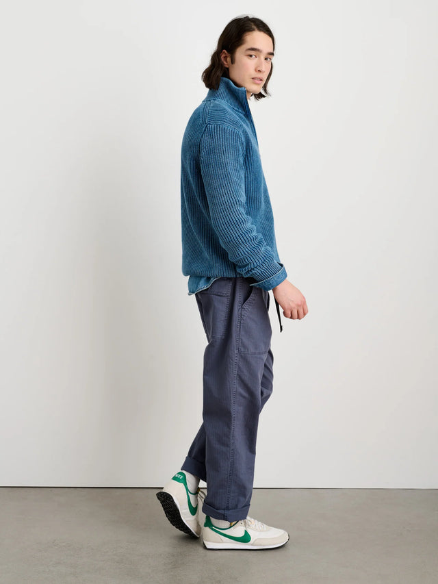 Alex Mill Indigo Half Zip Cotton Sweater