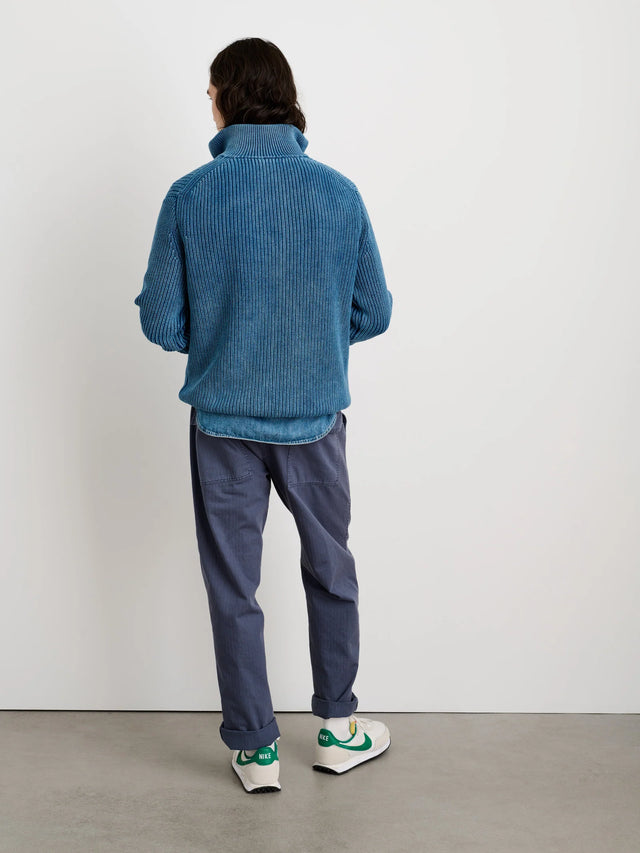 Alex Mill Indigo Half Zip Cotton Sweater