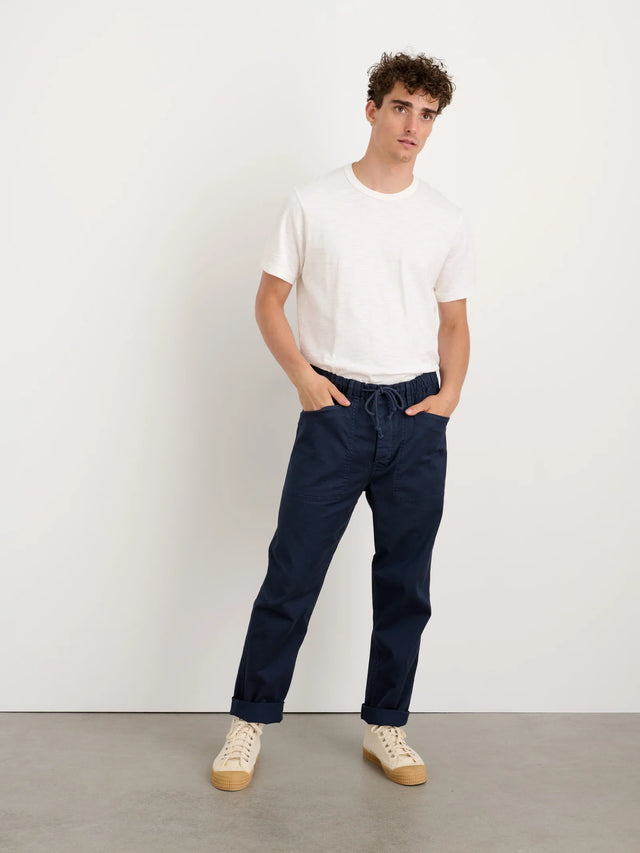 Alex Mill Pull-On Button Fly Pant - Dark Navy