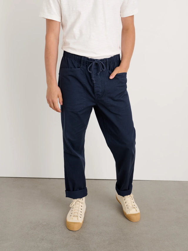 Alex Mill Pull-On Button Fly Pant - Dark Navy