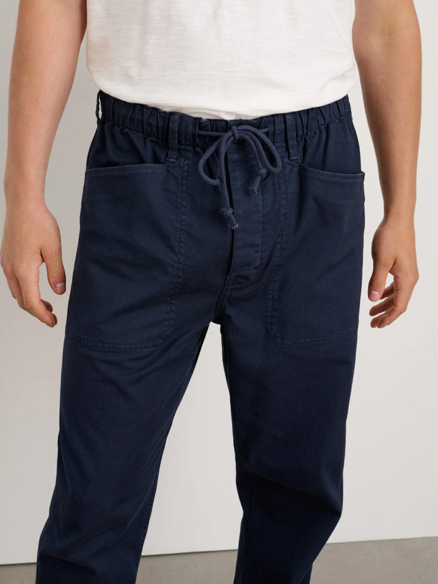 Alex Mill Pull-On Button Fly Pant - Dark Navy