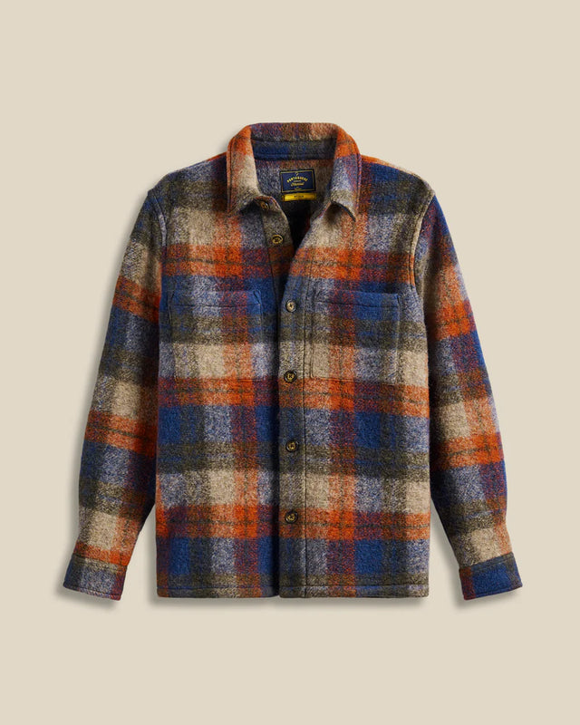 Portuguese Flannel Parker Wool Overshirt - Blue
