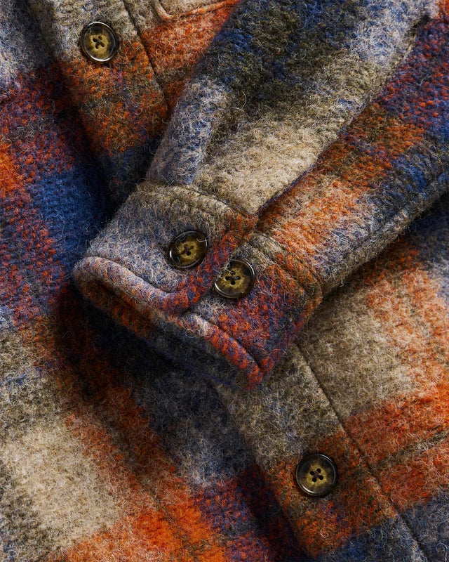 Portuguese Flannel Parker Wool Overshirt - Blue