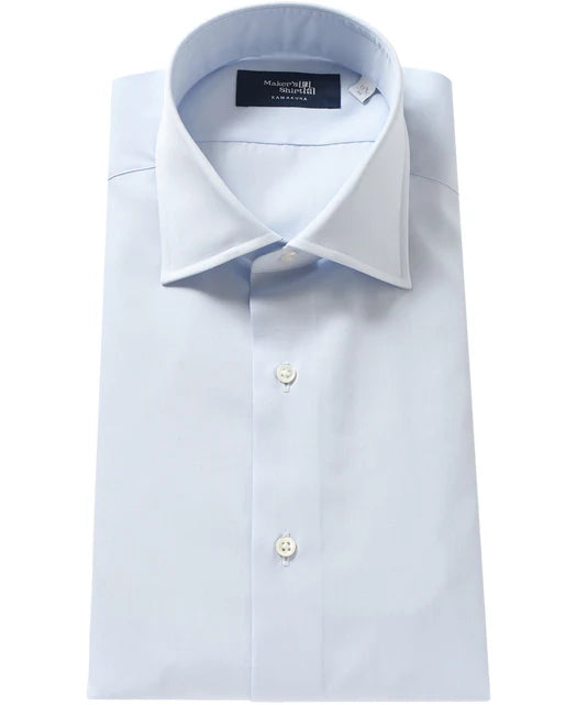 Kamakura New York Slim Basics Broadcloth Dress Shirt - Blue