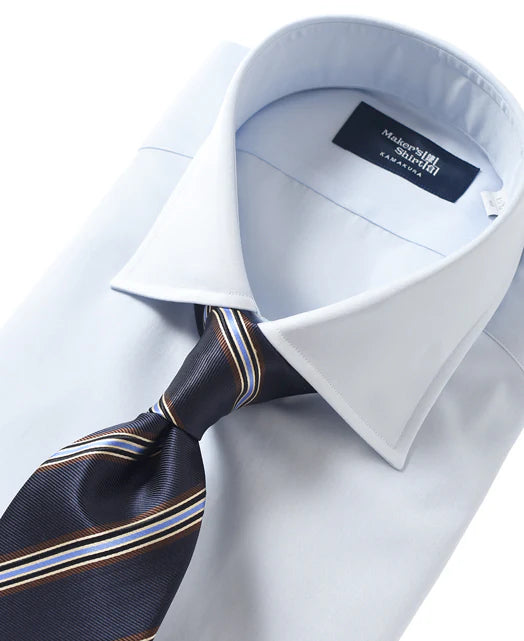 Kamakura New York Slim Basics Broadcloth Dress Shirt - Blue