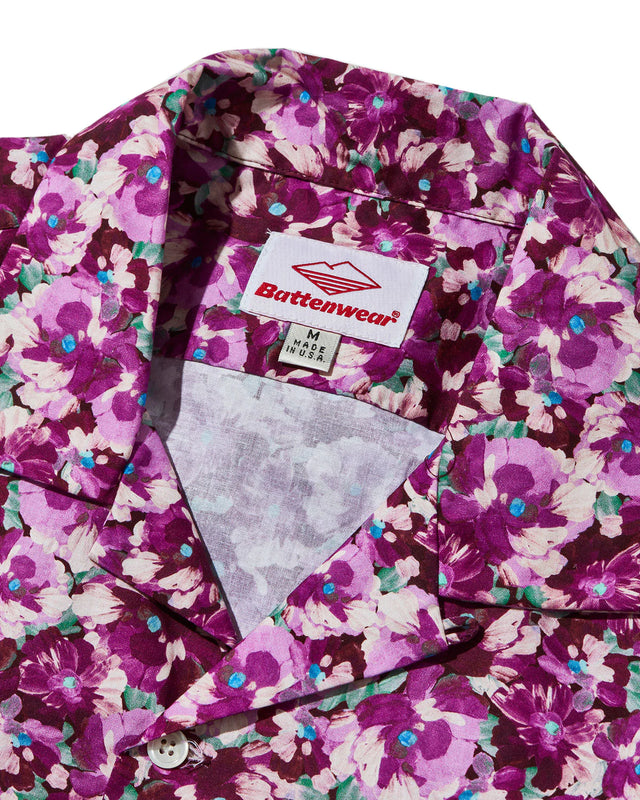 Battenwear Flower Print Five Pocket Island Shirt - Plum