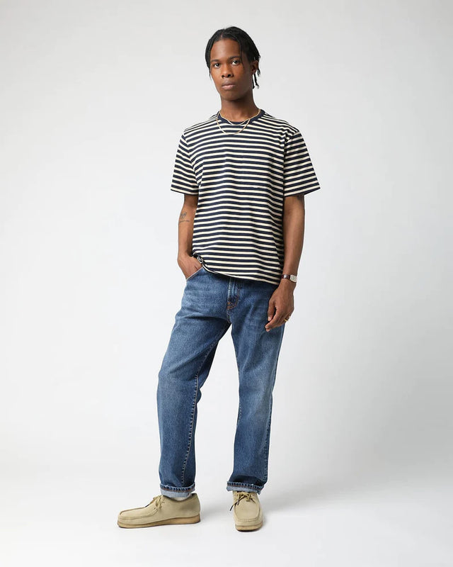 Corridor Organic Stripe T-Shirt - Navy