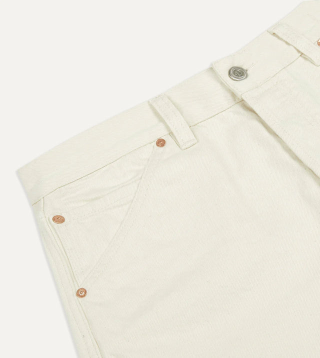 Drake's 12.7oz Selvedge Denim Five-Pocket Jeans - Ecru
