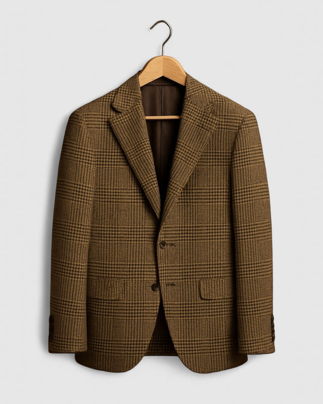 MCS Wool Tweed Rolled Three Button Blazer